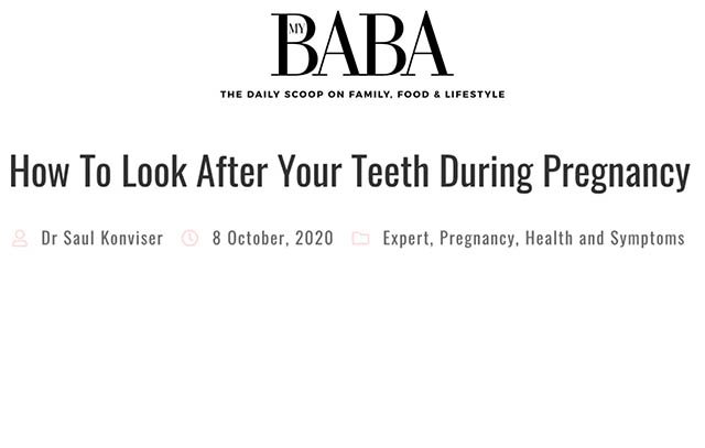 A screen shot taken from newspaper about teeth care in pregnancy